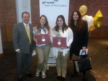 Legislator Carl Belfiglio, Cipriana Costello, Kailey Myer, and Legislator Mary Wawro